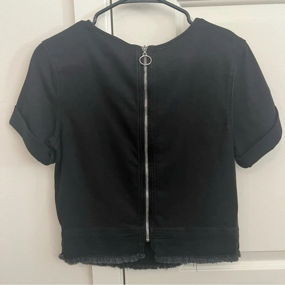 7 For All Mankind Gray Denim Top- Size XS; Never Worn - Picture 7 of 10